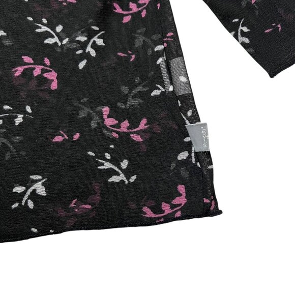 Vintage 90s Levis Silver Tab Womens Sheer Mesh Floral Top Black Y2K Going Out - Picture 4 of 10